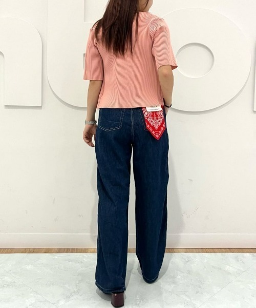 Right-on（ライトオン）の「HONEYSUCKLE ROSE(ハニーサックルローズ)【レディース】フロントジップ半袖ニット（その他トップス・レディース・ピンク/オフホワイト/ブラック・L/M）」の12枚目の写真