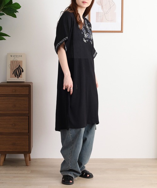 オリジナル刺繍チュニック セール】 エスニック刺繍チュニック （チュニック）｜TABASA