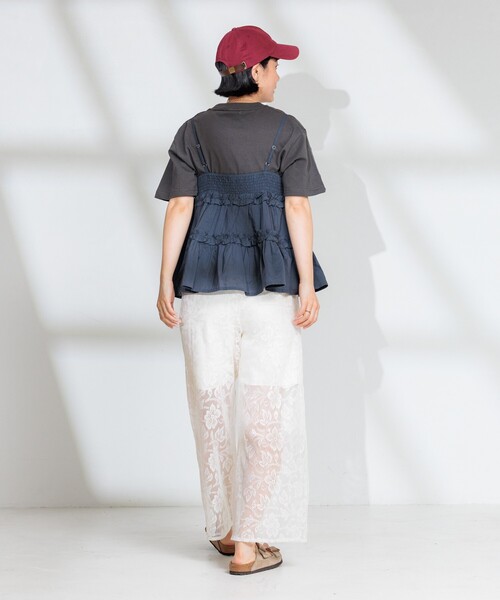 【新品】drugstore's♡レースこお花がオシャレなゆったりパンツ♡Ｆサイズ セール】フラワーレースパンツ/レースワイドパンツ（その他
