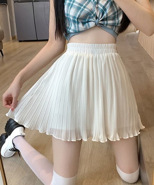 Teem Store(チームストア)の「【インパン付き】ふんわりプリーツフレア ミニスカート(スカート・レディース・ブラック/ホワイト/ピンク・F)」の14枚目の写真