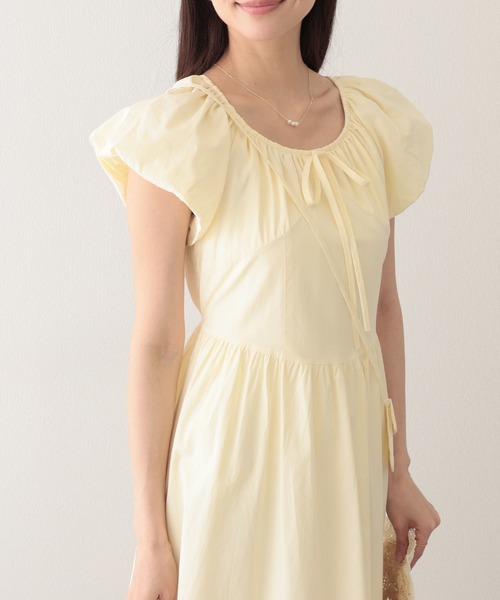 Lace Ladies（レースレディース）の「ポシェット付き ラウンドネック ギャザー ロング ワンピース（ワンピース・レディース・アイボリー/ブルー/イエロー/グリーン・FREE）」の11枚目の写真