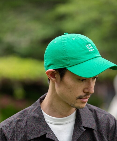 newhattan（ニューハッタン）の「【一部WEB限定】newhattan: BLAH BLAH BLAH. 刺繍 ベースボールキャップ◇（キャップ・メンズ・ブラック/ブルー/ネイビー/ダークグレー/オレンジ/ホワイト/グリーン・ONE SIZE）」の4枚目の写真