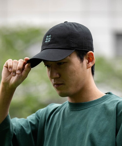 newhattan（ニューハッタン）の「【一部WEB限定】newhattan: BLAH BLAH BLAH. 刺繍 ベースボールキャップ◇（キャップ・メンズ・ブラック/ブルー/ネイビー/ダークグレー/オレンジ/ホワイト/グリーン・ONE SIZE）」の2枚目の写真