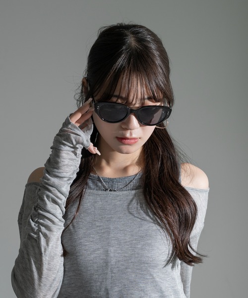 apres jour mignon（アプレジュールミニョン）の「【apresjour mignon×ARIAZ】オーバーフレームメガネ（メガネ・レディース・ブラック/クリアブラック・ONESIZE）」の2枚目の写真