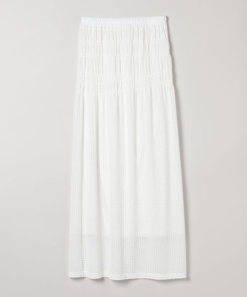 JEANASIS（ジーナシス）の「シアーサッカーシャーリングスカート/497970（スカート・レディース・ホワイト/ライトブルー/ブラック・FREE）」の2枚目の写真