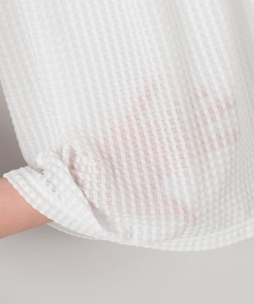 JEANASIS（ジーナシス）の「シアーサッカーシャーリングスカート/497970（スカート・レディース・ホワイト/ライトブルー/ブラック・FREE）」の7枚目の写真