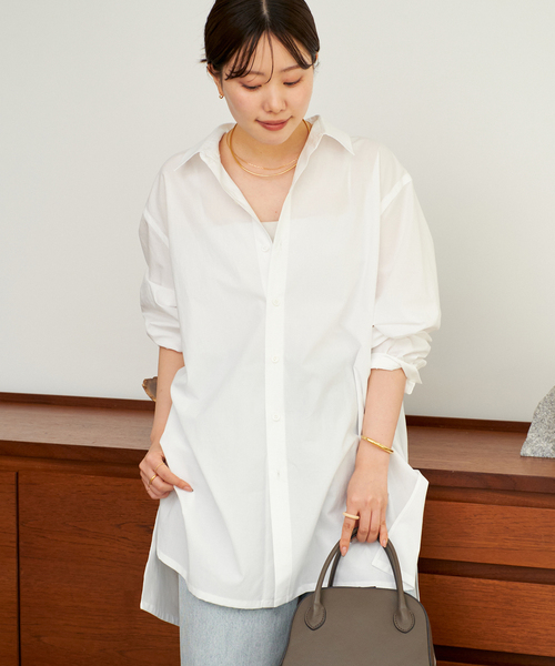 plage（プラージュ）の「Washer Long シャツ（シャツ/ブラウス・レディース・ベージュ/ホワイト/サックスブルー・FREE）」の9枚目の写真