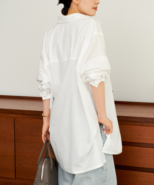 plage（プラージュ）の「Washer Long シャツ（シャツ/ブラウス・レディース・ベージュ/ホワイト/サックスブルー・FREE）」の11枚目の写真