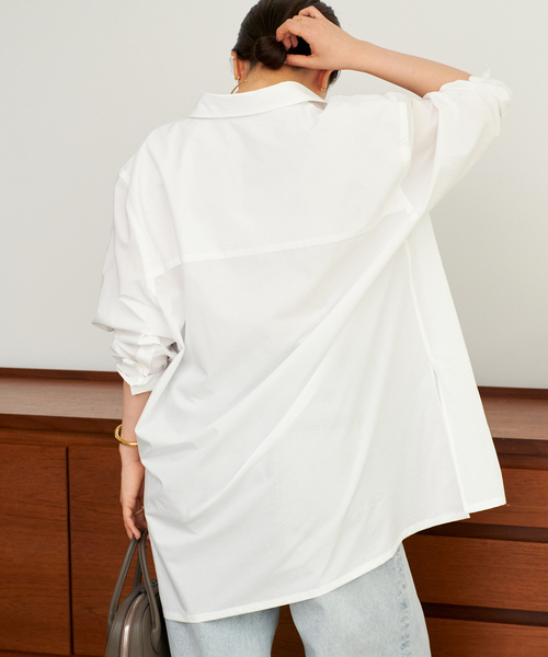 plage（プラージュ）の「Washer Long シャツ（シャツ/ブラウス・レディース・ベージュ/ホワイト/サックスブルー・FREE）」の12枚目の写真