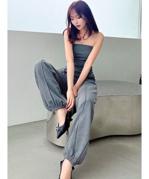 RESEXXY(リゼクシー)の「スウェットベアトップス【セットアップ着用可能】(キャミソール・レディース・ライトグレー/チャコールグレー/ブラック・FREE)」の11枚目の写真