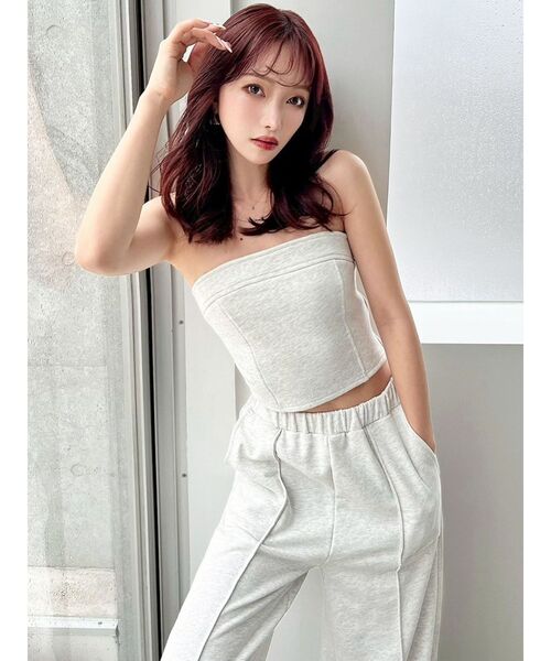 RESEXXY(リゼクシー)の「スウェットベアトップス【セットアップ着用可能】(キャミソール・レディース・ライトグレー/チャコールグレー/ブラック・FREE)」の19枚目の写真