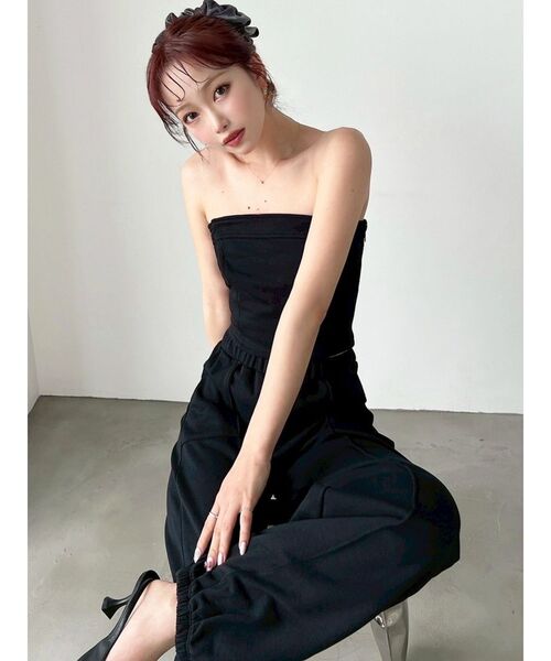 RESEXXY(リゼクシー)の「スウェットベアトップス【セットアップ着用可能】(キャミソール・レディース・ライトグレー/チャコールグレー/ブラック・FREE)」の16枚目の写真