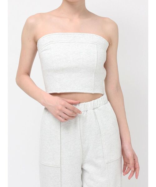 RESEXXY(リゼクシー)の「スウェットベアトップス【セットアップ着用可能】(キャミソール・レディース・ライトグレー/チャコールグレー/ブラック・FREE)」の6枚目の写真