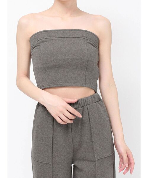 RESEXXY(リゼクシー)の「スウェットベアトップス【セットアップ着用可能】(キャミソール・レディース・ライトグレー/チャコールグレー/ブラック・FREE)」の5枚目の写真