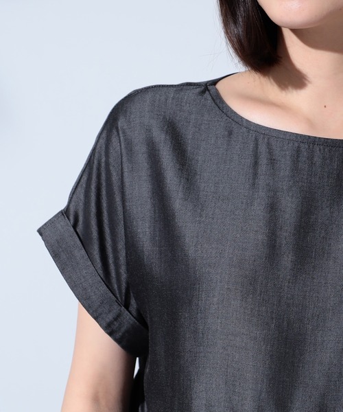 GALLORIA（ギャローリア）の「デニムペプラムブラウス（シャツ/ブラウス・レディース・インディゴブルー/グレー・LL/S/M/L）」の5枚目の写真