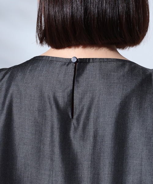 GALLORIA（ギャローリア）の「デニムペプラムブラウス（シャツ/ブラウス・レディース・インディゴブルー/グレー・LL/S/M/L）」の6枚目の写真