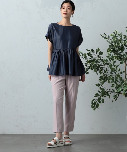 GALLORIA（ギャローリア）の「デニムペプラムブラウス（シャツ/ブラウス・レディース・インディゴブルー/グレー・LL/S/M/L）」の10枚目の写真