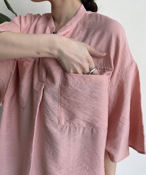 doudou 【WEB限定】ダブルポケットスキッパーシャツ オフホワイト WEB限定】ダブルポケットスキッパーシャツ | DOUDOU(ドゥドゥ