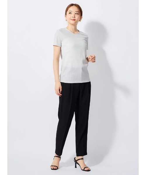 Perfect Suit FActory(パーフェクトスーツファクトリー)の「ラウンドネック ラメトップス グレー/ベージュ(Tシャツ/カットソー・レディース・グレー/ベージュ・M/L/S)」の9枚目の写真