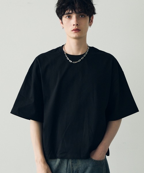 セール】Oversized cropped short sleeve T-shirt / オーバー