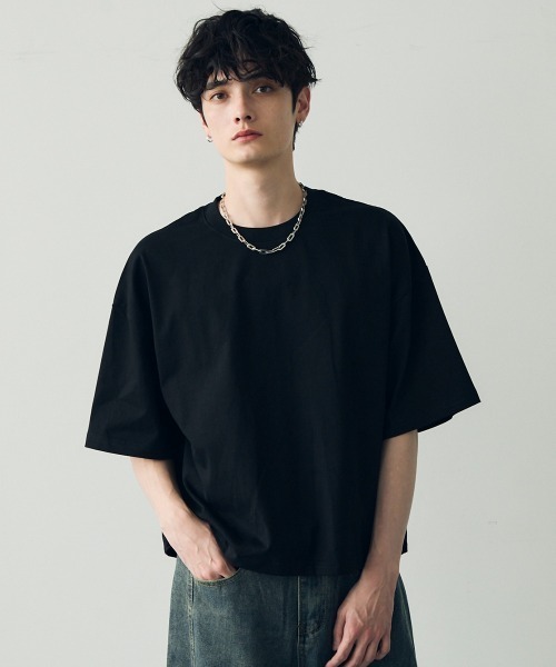 セール】Oversized cropped short sleeve T-shirt / オーバー