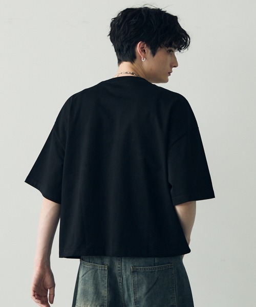 セール】Oversized cropped short sleeve T-shirt / オーバー