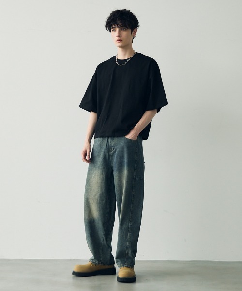 セール】Oversized cropped short sleeve T-shirt / オーバー