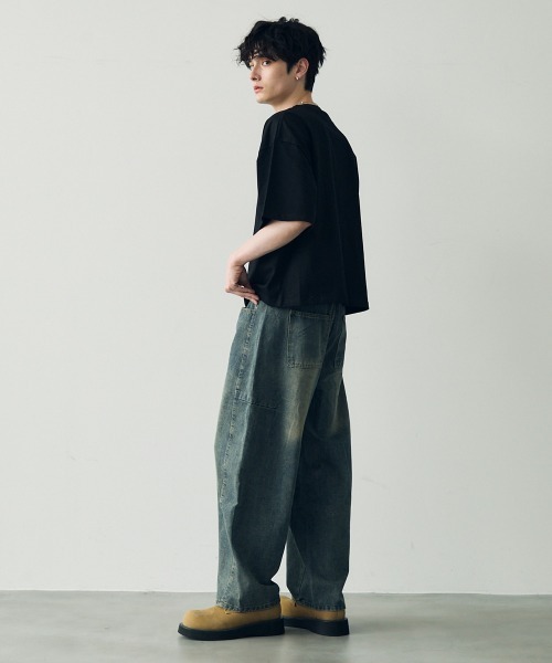 セール】Oversized cropped short sleeve T-shirt / オーバー
