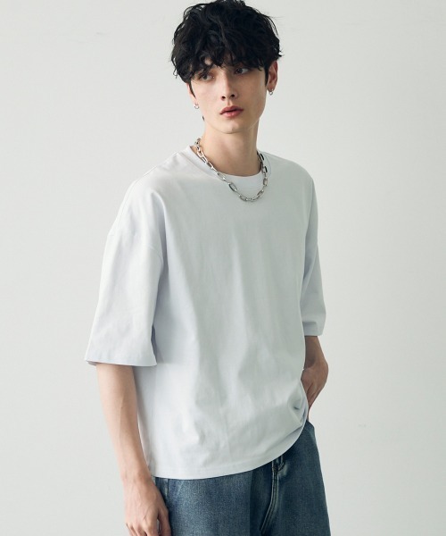 boohoo MAN オーバーサイズ 半袖 フォード・GT トップス Tシャツ セール】Oversized cropped short sleeve T-shirt / オーバー
