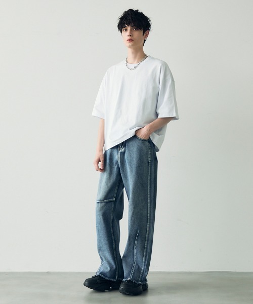  ★オーバーサイズ 半袖 クロップド丈 Tシャツ★蠍★ セール】Oversized cropped short sleeve T-shirt / オーバー