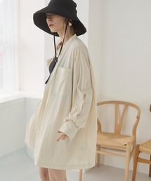【接触冷感/撥水/UVケア/ストレッチ/シワになりにくい】バンドカラー2WAYシャツ