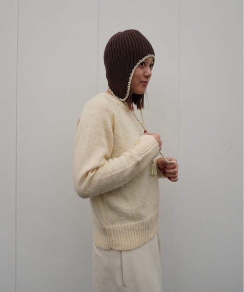 TODAYFUL（トゥデイフル）の「Ear Flap Knitcap（キャップ・レディース・チャコールグレー/ブラウン・FREE）」の16枚目の写真