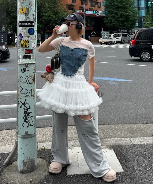 Alley Tokyo（アリートーキョー）の「なんちゃってビスチェT（Tシャツ/カットソー・レディース・ブラック/ブルー・F）」の6枚目の写真