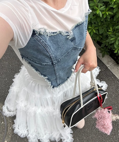 Alley Tokyo（アリートーキョー）の「なんちゃってビスチェT（Tシャツ/カットソー・レディース・ブラック/ブルー・F）」の9枚目の写真