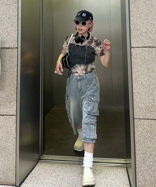 Alley Tokyo（アリートーキョー）の「なんちゃってビスチェT（Tシャツ/カットソー・レディース・ブラック/ブルー・F）」の17枚目の写真