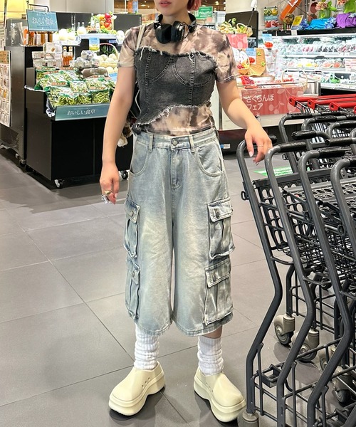 Alley Tokyo（アリートーキョー）の「なんちゃってビスチェT（Tシャツ/カットソー・レディース・ブラック/ブルー・F）」の19枚目の写真