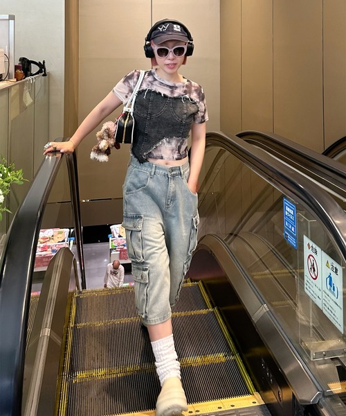Alley Tokyo（アリートーキョー）の「なんちゃってビスチェT（Tシャツ/カットソー・レディース・ブラック/ブルー・F）」の22枚目の写真