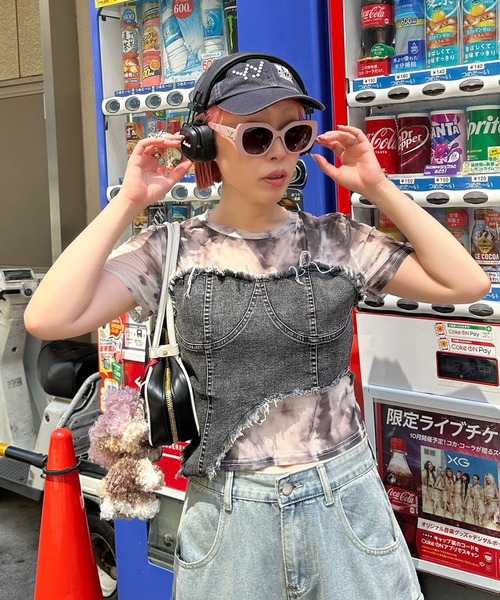 Alley Tokyo（アリートーキョー）の「なんちゃってビスチェT（Tシャツ/カットソー・レディース・ブラック/ブルー・F）」の18枚目の写真