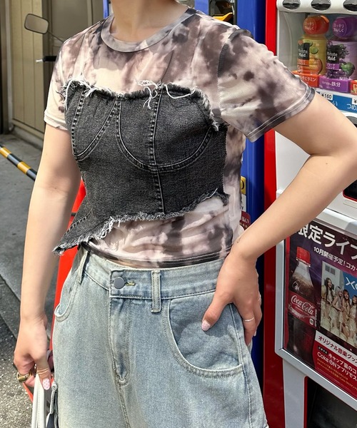 Alley Tokyo（アリートーキョー）の「なんちゃってビスチェT（Tシャツ/カットソー・レディース・ブラック/ブルー・F）」の14枚目の写真