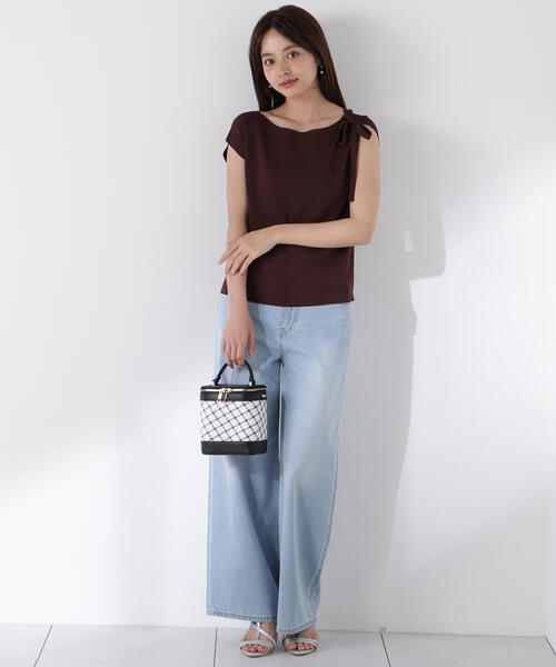 PROPORTION BODY DRESSING(プロポーションボディドレッシング)の「肩リボンアシメニット / 1215270702(ニット/セーター・レディース・ブラック/ベージュ/ブラウン/ピンク・FREE)」の5枚目の写真