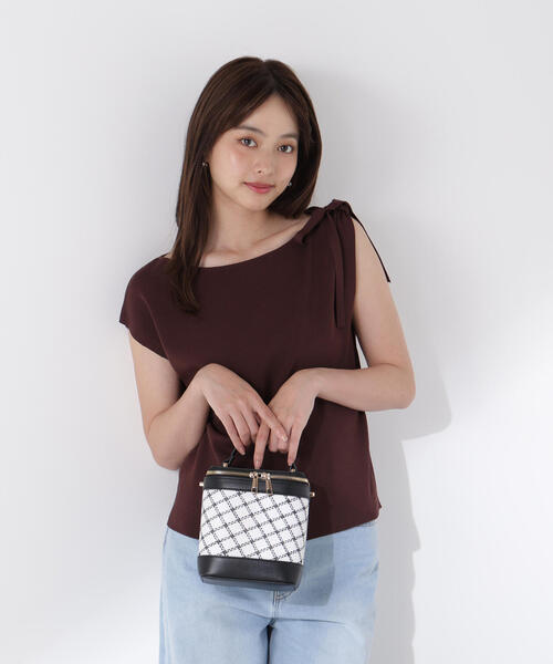 PROPORTION BODY DRESSING(プロポーションボディドレッシング)の「肩リボンアシメニット / 1215270702(ニット/セーター・レディース・ブラック/ベージュ/ブラウン/ピンク・FREE)」の7枚目の写真