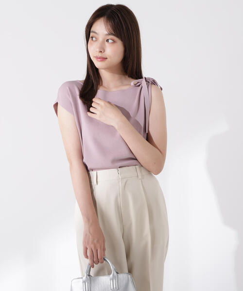 PROPORTION BODY DRESSING(プロポーションボディドレッシング)の「肩リボンアシメニット / 1215270702(ニット/セーター・レディース・ブラック/ベージュ/ブラウン/ピンク・FREE)」の13枚目の写真