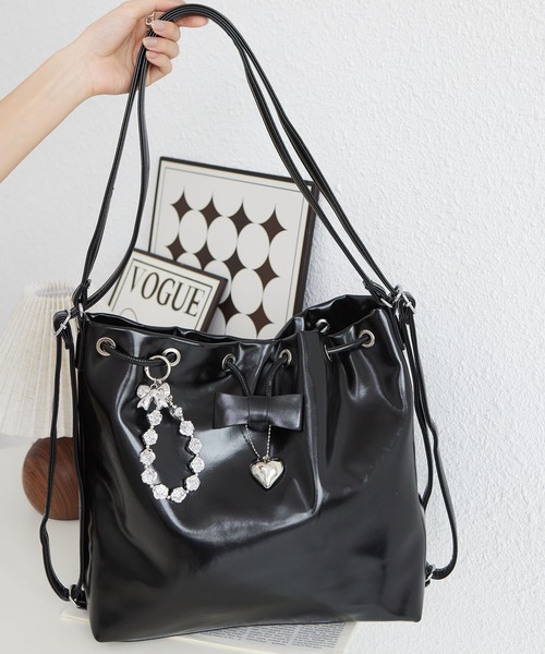 LA VORAGINE(ラ ヴォラジネ)の「ハートリボンモチーフ バッグ/モバイル マルチチャーム(チャーム・レディース・シルバー系1/シルバー/シルバー系2・FREE)」の15枚目の写真