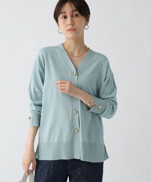 Elura（エルーラ）の「サマープロテクトＶネックカーディガン/495593（カーディガン/ボレロ・レディース・ブラック/グレイッシュベージュ/ホワイト/グリーン系その他・FREE）」の4枚目の写真