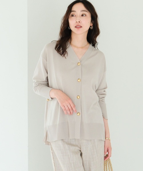 Elura（エルーラ）の「サマープロテクトＶネックカーディガン/495593（カーディガン/ボレロ・レディース・ブラック/グレイッシュベージュ/ホワイト/グリーン系その他・FREE）」の3枚目の写真