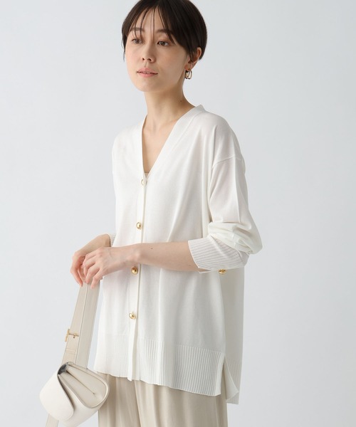 Elura（エルーラ）の「サマープロテクトＶネックカーディガン/495593（カーディガン/ボレロ・レディース・ブラック/グレイッシュベージュ/ホワイト/グリーン系その他・FREE）」の14枚目の写真