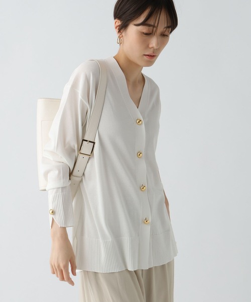 Elura（エルーラ）の「サマープロテクトＶネックカーディガン/495593（カーディガン/ボレロ・レディース・ブラック/グレイッシュベージュ/ホワイト/グリーン系その他・FREE）」の13枚目の写真