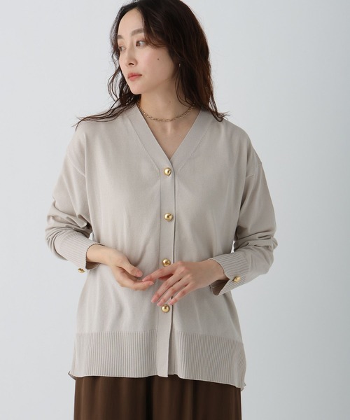 Elura（エルーラ）の「サマープロテクトＶネックカーディガン/495593（カーディガン/ボレロ・レディース・ブラック/グレイッシュベージュ/ホワイト/グリーン系その他・FREE）」の8枚目の写真