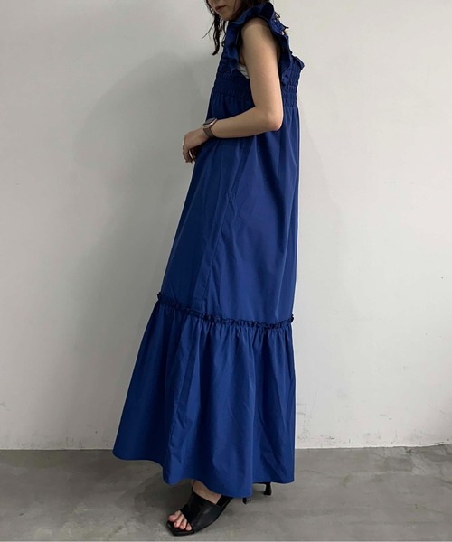 1chaku.（イッチャク）の「ティアードボリュームワンピース（ワンピース・レディース・ブルー・マルチサイズ）」の6枚目の写真