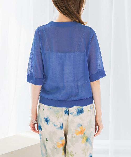 URBAN RESEARCH ROSSO WOMEN(アーバンリサーチ ロッソ)の「デザインボタンシアーカーディガン(カーディガン/ボレロ・レディース・ブルー/ホワイト・FREE)」の12枚目の写真